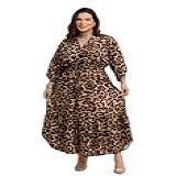 Vestido Evangélico Longo Manga Plus Size Veste Até 46 -BR- Alfa- Único- Plus Size- Regular- Plus Size- Onça-