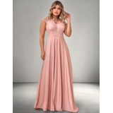 Vestido Evasê Renda E Musseline Coração Madrinha