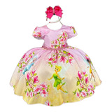 Vestido Fada Sininho Tinker Bell Disney Luxo Infantil