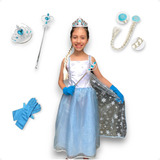 Vestido Fantasia Frozen Elsa Infantil Com