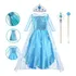 Vestido Fantasia Frozen Infantil Elsa Com Capa E Acessórios