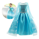 Vestido Fantasia Infantil Menina Elsa Frozen Disney Luxo