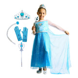 Vestido Fantasia Infantil Princesa Frozen Luxo