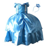 Vestido Fantasia Infantil Princesas Com Tiara