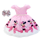 Vestido Fantasia Minnie Rosa