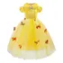 Vestido Fantasia Princesa Bela Tam 6 Anos Festa Anivers