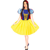 Vestido Fantasia Princesa Branca De Neve