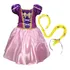 Vestido Fantasia Princesa Infantil Aniversário Barato Trança