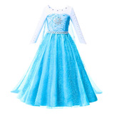 Vestido Fantasia Princesas Infantil Frozen 2 Elza Neve Luxo 