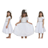 Vestido Fantasia Princesas Luxury Infantil Bela Festa Branca