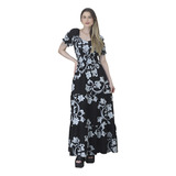 Vestido Feminina Manga Curta C bojo Estampado Maxma 8410