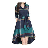 Vestido Feminino Casual Lapela
