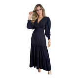 Vestido Feminino Com Decote