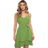 Vestido Feminino Curto Camadas