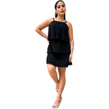 Vestido Feminino Curto Camadas