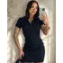 Vestido Feminino Curto Gola Polo Casual Colado Premium Lindo
