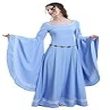 Vestido Feminino Daiz Bella Fantasia Renascentista Medieval Para Festa De Halloween M Azul 