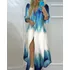 Vestido Feminino De Manga Comprida Com Estampa De Primavera