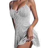 Vestido Feminino De Verão Para Mulheres Boêmio Maxi Com Cadarço E Pompom Vestido De Sol Casual 1 Cinza GG