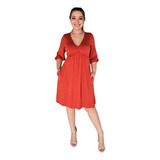 Vestido Feminino Decote V