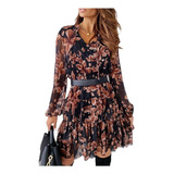 Vestido Feminino Elegante Estampado