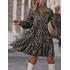 Vestido Feminino Estampa Floral Moda Elegante Manga Longo