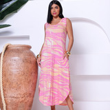 Vestido Feminino Estampado Regata