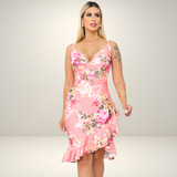 Vestido Feminino Floral Com