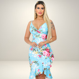 Vestido Feminino Floral Com