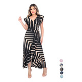 Vestido Feminino Longo Babados