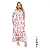 Vestido Feminino Longo Babados