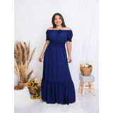 Vestido Feminino Longo Ciganinha Ajuste Frontal Moderno