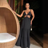 Vestido Feminino Longo Decotado