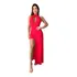 Vestido Feminino Longo Decote Panicat + Saia C/ Fenda Short