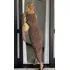Vestido Feminino Longo Em Tule Cavado Animal Print Onça