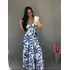 Vestido Feminino Longo Estampado Alça E Recorte Na Cintura