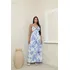 Vestido Feminino Longo Estampado Alça E Recorte Na Cintura