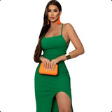 Vestido Feminino Longo Fenda