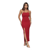Vestido Feminino Longo Fenda