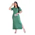 Vestido Feminino Longo Gola E Manga Moda Evangelica Fendas