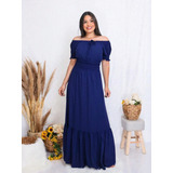 Vestido Feminino Longo Manga