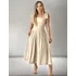 Vestido Feminino Longo Midi Regata Com Manga Babado Duna