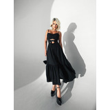 Vestido Feminino Longuete Com
