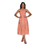 Vestido Feminino Longuete Detalhe