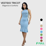 Vestido Feminino Midi Tricot