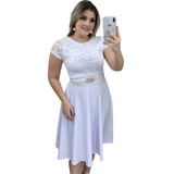 Vestido Feminino Moda Evangélica Midi Godê Festa Cinto