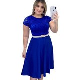 Vestido Feminino Moda Evangélica Midi Godê Festa Cinto