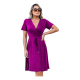 Vestido Feminino Transpassado Midi