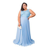 Vestido Festa Azul Tiffany Plus Size