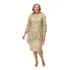 Vestido Festa Dourado Prateado Bodas Ouro Senhora Plus Size